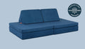 A Blueridge navy blue Nugget play couch set up in a kids' sofa configuration.