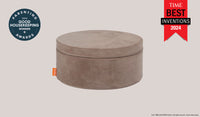 A Kodiak earthy taupe Chunk play ottoman set up in an ottoman configuration.