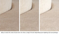 Close-up of a Chunk puck in Dunebuggy vintage beige across three lighting situations. One color can present as a range of tones depending on the room.