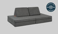 A Harbor charcoal gray Nugget play couch set up in a kids' sofa configuration.