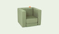 A Bamboo mossy sage Smore play chair set up in a kids' chair configuration.