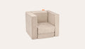 A Dunebuggy vintage beige Smore play chair set up in a kids' chair configuration.