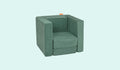 A Seamonster sea green Smore play chair set up in a kids' chair configuration.