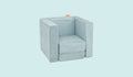 A Surfside light gray-blue Smore play chair set up in a kids' chair configuration.
