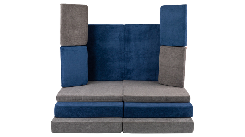 A colorful two-Nugget build forms a fun stage for hosting talent shows at home in the living room.