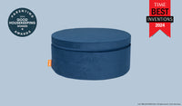 A Blueridge navy blue Chunk play ottoman set up in an ottoman configuration.