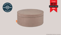 A Cottontail earthy taupe Chunk play ottoman set up in an ottoman configuration.