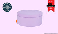 A Moonshot lilac purple Chunk play ottoman set up in an ottoman configuration.