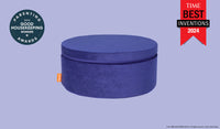 A Nebula vibrant indigo Chunk play ottoman set up in an ottoman configuration.