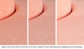 Close-up of a Chunk puck in Blossom light peach across three lighting situations. One color can present as a range of tones depending on the room.