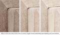 Close-up of a Smore frame in Dunebuggy vintage beige across three lighting situations. One color can present as a range of tones depending on the room.