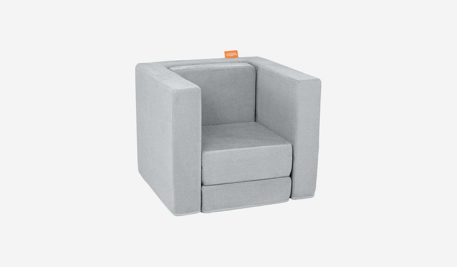 A Koala light gray Smore play chair set up in a kids' chair configuration.