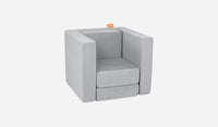 A Koala light gray Smore play chair set up in a kids' chair configuration.