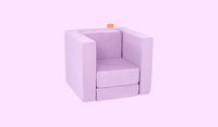 A Moonshot lilac purple Smore play chair set up in a kids' chair configuration.